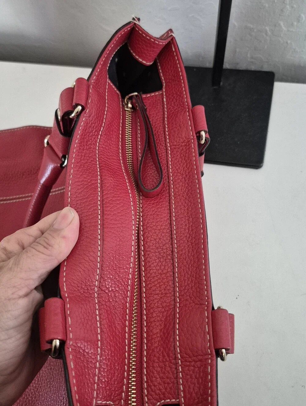 NWOT VINTAGE KATE SPADE LARGE  Women’s Red Leather Tote Bag